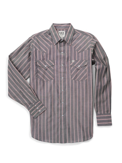 Men's Ely Cattleman Long Sleeve Stripe Western Snap Shirt