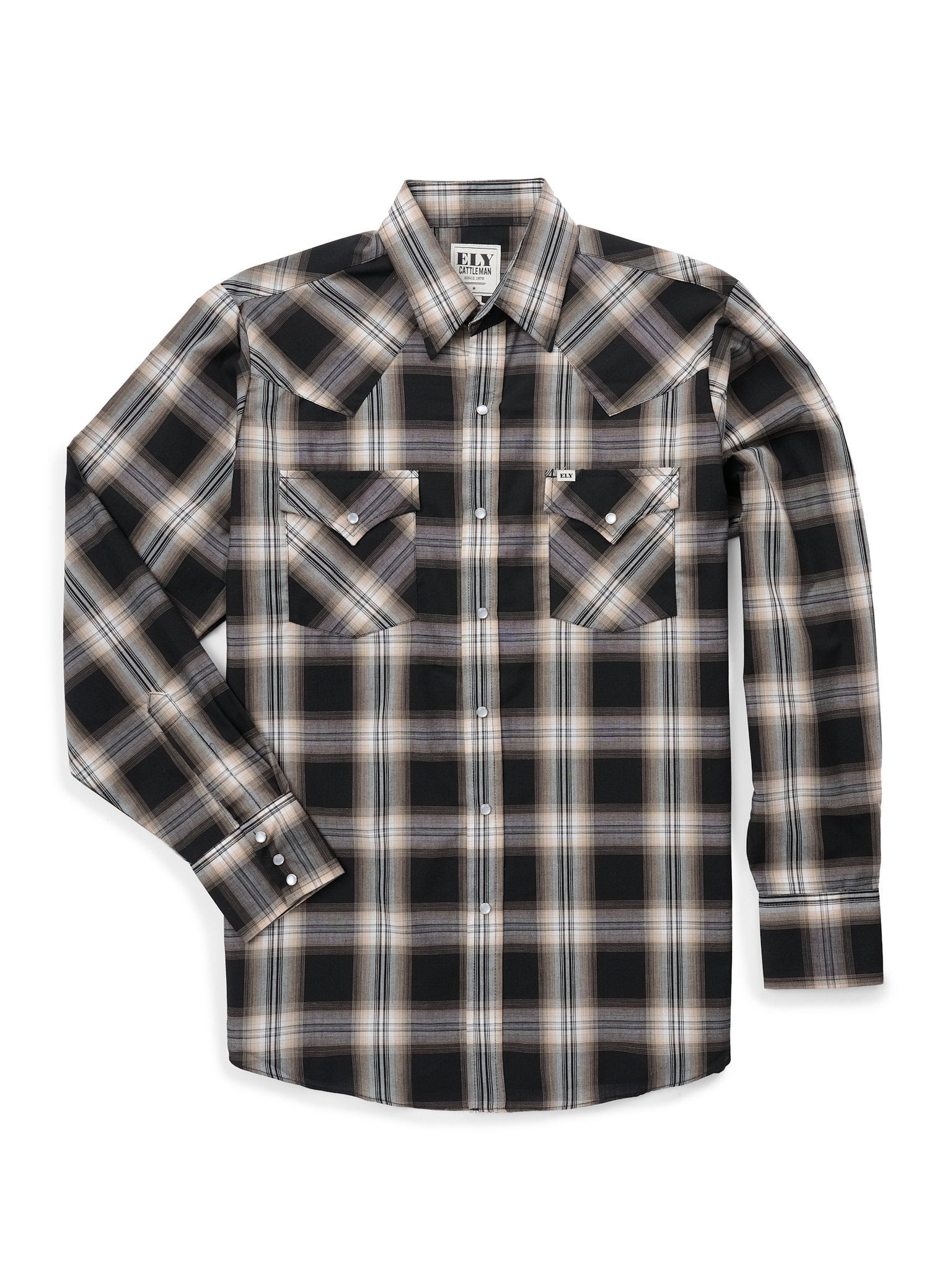 big and tall western dress shirts Roper Men's Woven Snap Tall Black Western Shirt