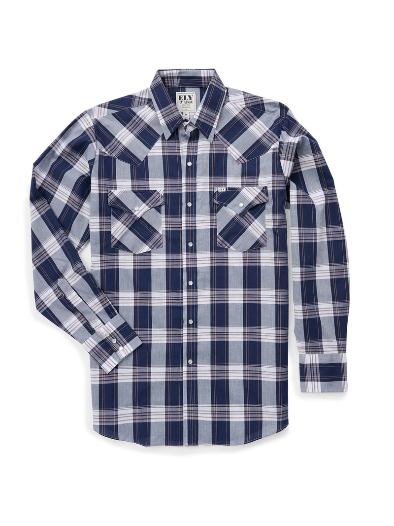 Men's Ely Cattleman Long Sleeve Plaid Western Snap Shirt