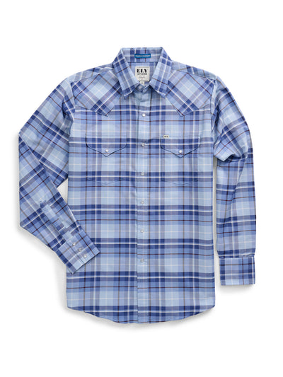 Men's Ely Cattleman Long Sleeve Western Wrinkle Resistant Plaid Snap Shirt