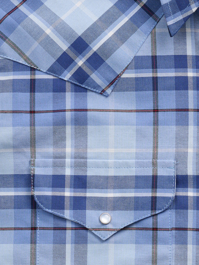 Men's Ely Cattleman Long Sleeve Western Wrinkle Resistant Plaid Snap Shirt