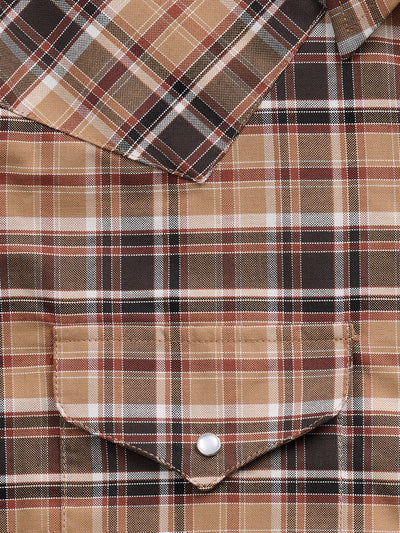 Men's Ely Cattleman Long Sleeve Western Wrinkle Resistant Plaid Snap Shirt