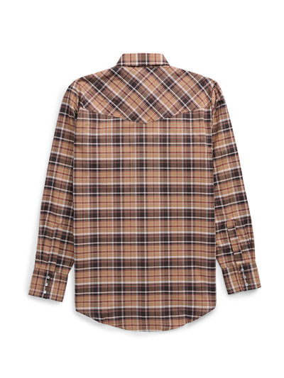 Men's Ely Cattleman Long Sleeve Western Wrinkle Resistant Plaid Snap Shirt