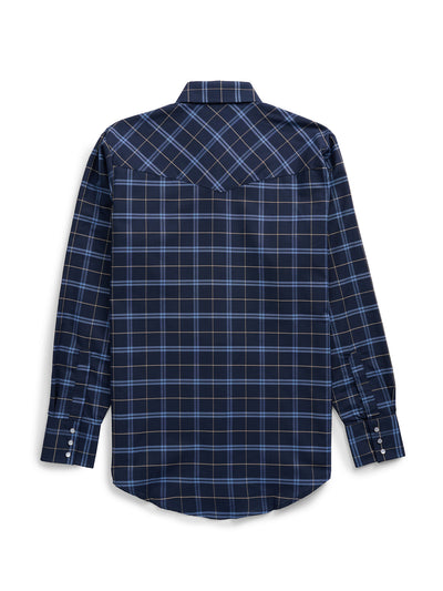 Men's Ely Cattleman Long Sleeve Western Wrinkle Resistant Plaid Snap Shirt