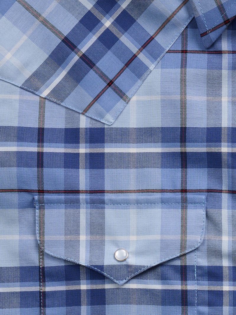 Men's Ely Cattleman Short Sleeve Western Wrinkle Resistant Plaid Snap Shirt