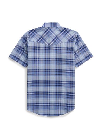 Men's Ely Cattleman Short Sleeve Western Wrinkle Resistant Plaid Snap Shirt