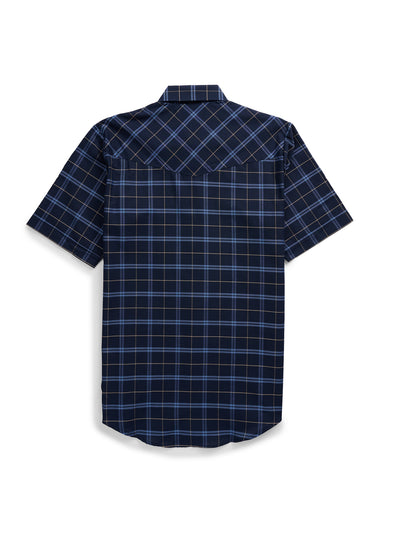 Men's Ely Cattleman Short Sleeve Western Wrinkle Resistant Plaid Snap Shirt