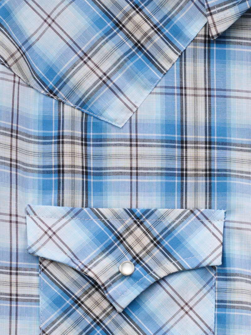 Men's Ely Cattleman Short Sleeve Plaid Western Snap Shirt