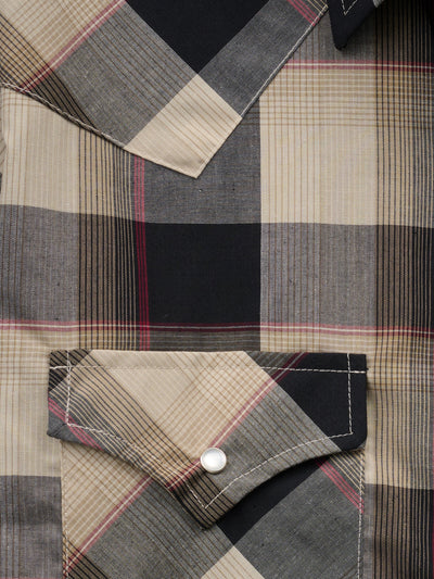 Men's Ely Cattleman Short Sleeve Plaid Western Snap Shirt