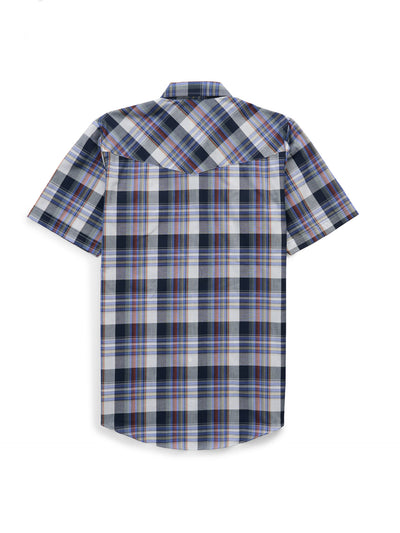 Men's Ely Cattleman Short Sleeve Plaid Western Snap Shirt