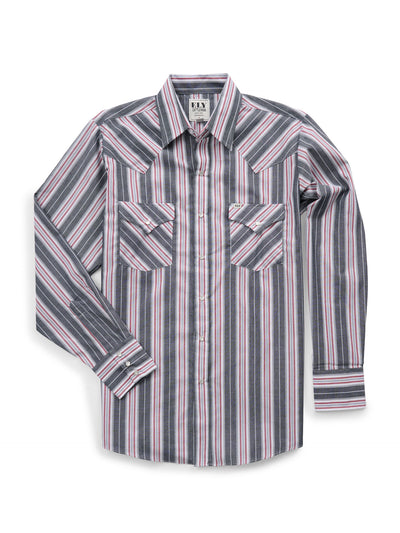 Men's Ely Cattleman Long Sleeve Stripe Western Snap Shirt