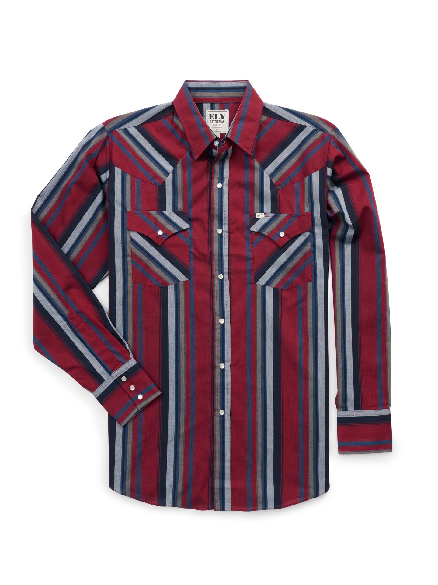 Men's Ely Cattleman Long Sleeve Stripe Western Snap Shirt