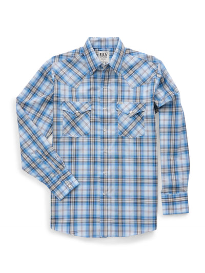 Men's Ely Cattleman Long Sleeve Plaid Western Snap Shirt