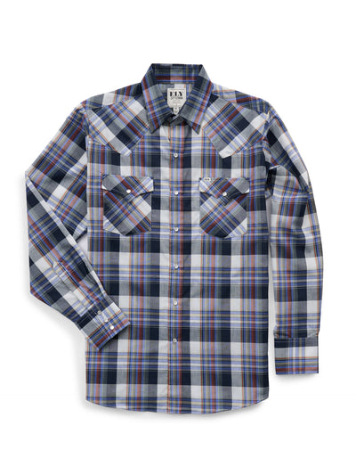 Men's Ely Cattleman Long Sleeve Plaid Western Snap Shirt