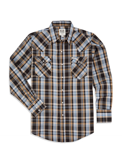 Men's Ely Cattleman Long Sleeve Plaid Western Snap Shirt