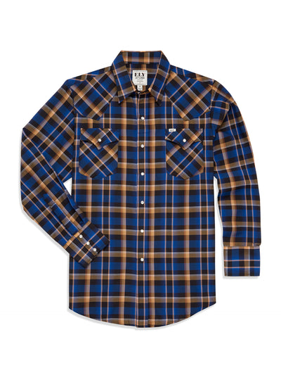 Men's Ely Cattleman Long Sleeve Plaid Western Snap Shirt