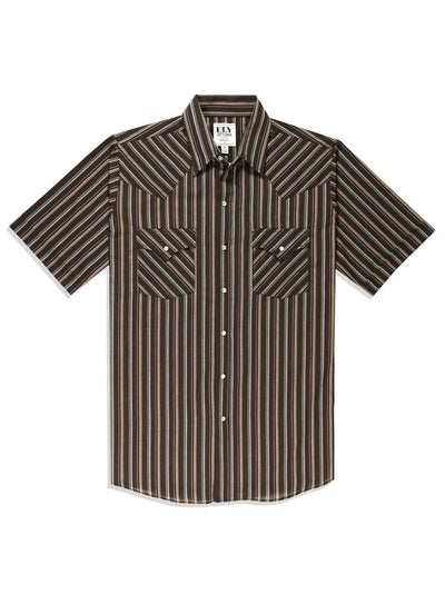 Men's Ely Cattleman Short Sleeve Stripe Western Snap Shirt