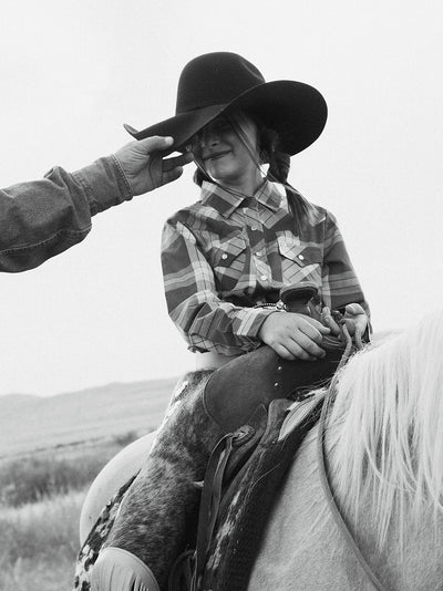 Girl's Cowboygirl Rust Big Plaid Granddaddy Western Snap Shirt