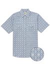 Men's Ely Cattleman Short Sleeve Medallion Print Western Snap Shirt - Blue