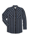 Men's Ely Cattleman Long Sleeve Textured Stripe Western Snap Shirt- Black