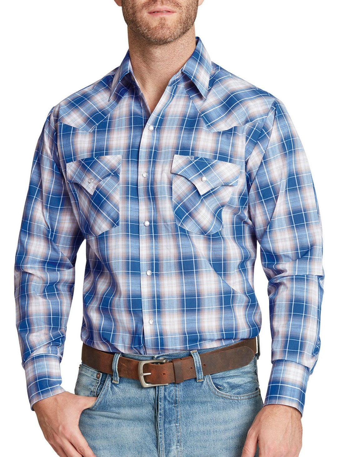 Men's Ely Cattleman Long Sleeve Western Snap Plaid Shirt