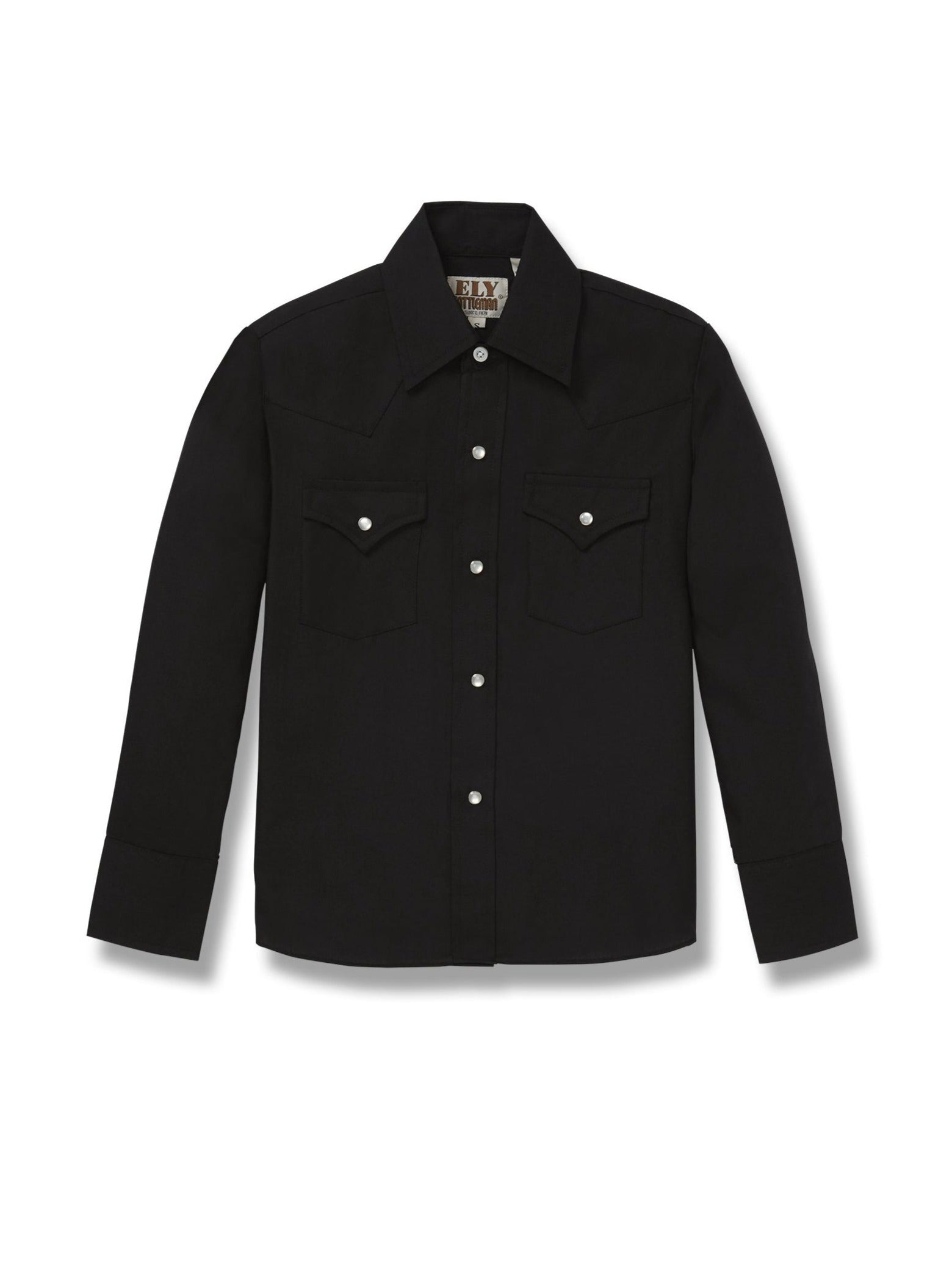 Ely Cattleman Boys' Solid Black Long Sleeve Western Shirt Ely Cattleman Boys' Solid Black Long Sleeve Western Shirt