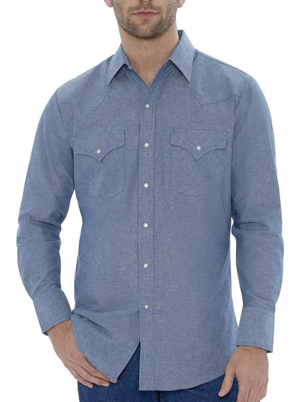 Mens long sleeve outlet chambray shirt