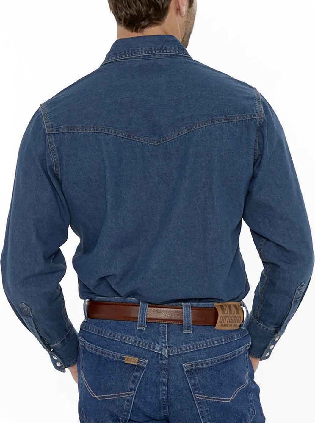 Ely Cattleman Men's Long Sleeve Denim Western Shirt Ely Cattleman Men's Long Sleeve Denim Western Shirt