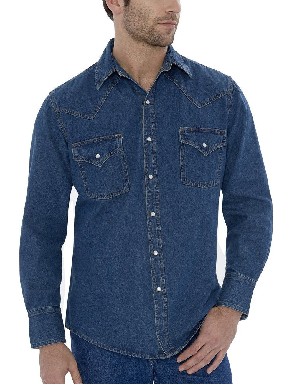 Ely Cattleman Men's Long Sleeve Denim Western Shirt Ely Cattleman Men's Long Sleeve Denim Western Shirt