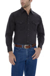 Men's Long Sleeve Solid Western Shirt in Black | Ely Cattleman