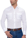 Men's Long Sleeve Solid Western Shirt in White | Ely Cattleman