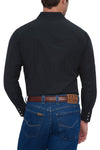 Men's Long Sleeve Tone on Tone Western Shirt in Black | Ely Cattleman