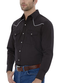 Men's Ely Cattleman Long Sleeve Western Snap Shirt with Contrast Pipin