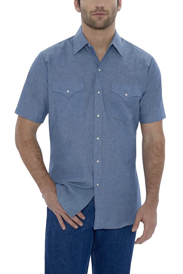 Men's Ely Cattleman Short Sleeve Chambray Snap Shirt