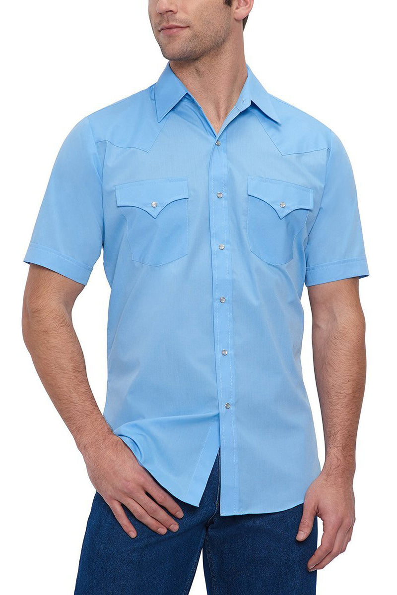 Chambray Short Sleeve Western Shirt