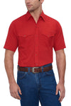 Men's Short Sleeve Solid Western Shirt in Red | Ely Cattleman